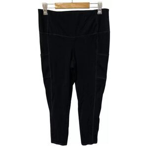 Chico’s Zenergy Ankle Stretch Pants Size 1 (8-10) Black Pockets Athleisure